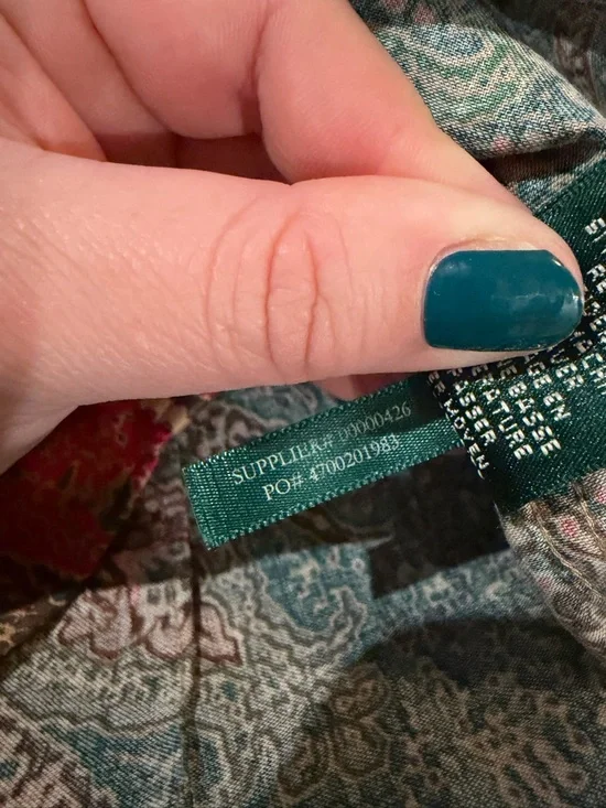 Lauren Ralph Lauren Paisley Colorful 100% Cotton Button Front Top Size Medium - Picture 5 of 9